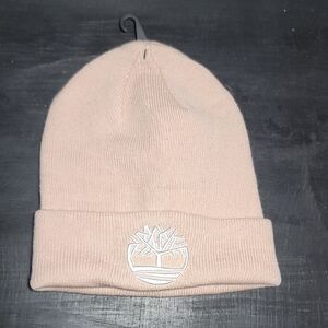 NWT Timberland Light peach Knit Beanie With logo
